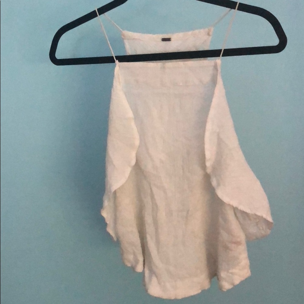 Free people cropped ruffle detail tank